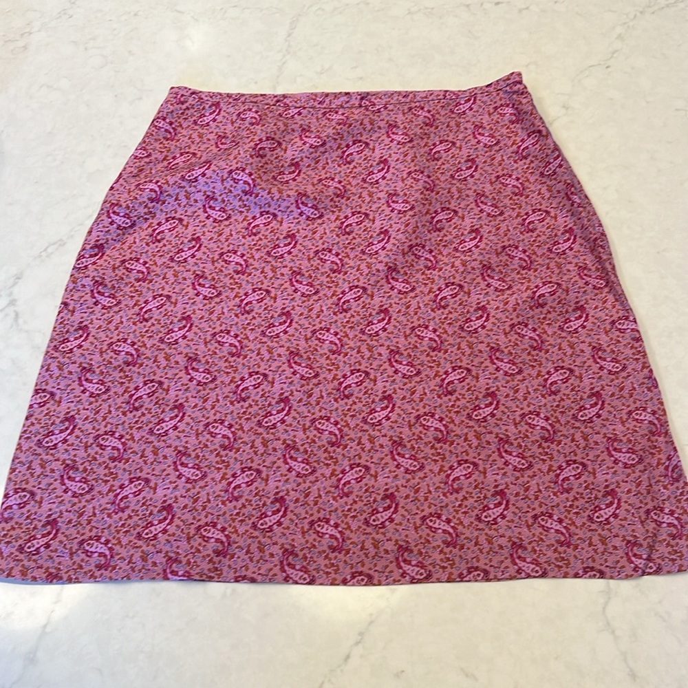 J. Crew Pink Paisley Mini Skirt
